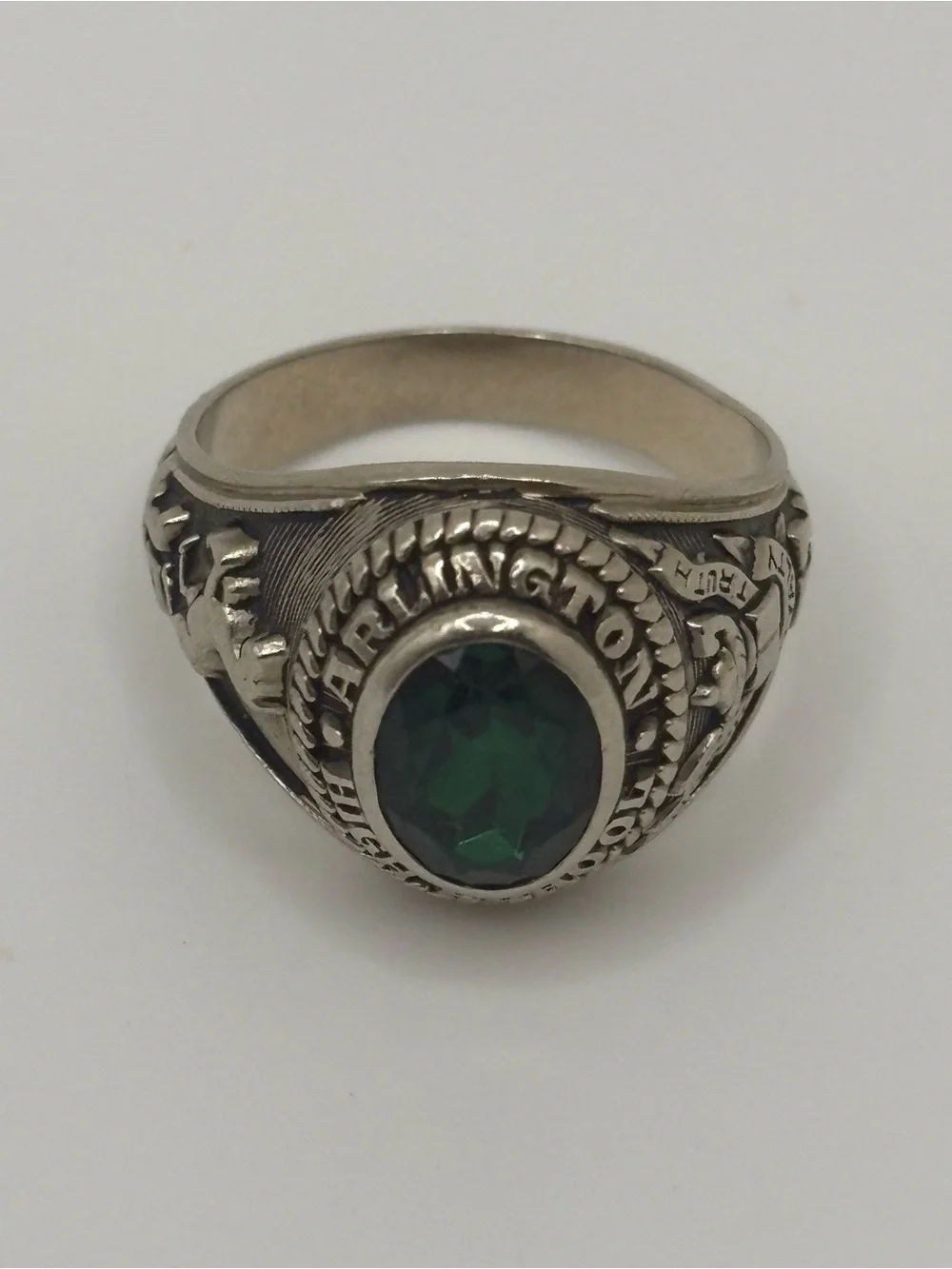 1971 Arlington High School Haltom 10K White Gold Class Ring Sz 7 7g Vintage